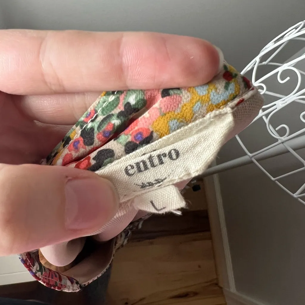 Entro Multi Ditsy Floral Fit And Flare Long Sleeve Dress Sz L Feminine Romantic - Image 7