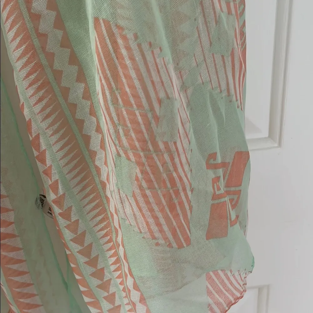 Pastel Patterned Scarf Green - Image 6