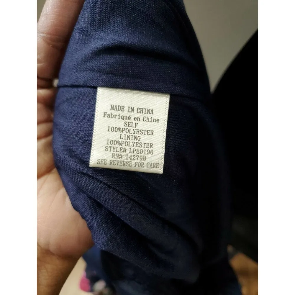 Boutique Loveriche Women Blue Floral Polyester Long Sleeve V-Neck Romper Size S - Image 10