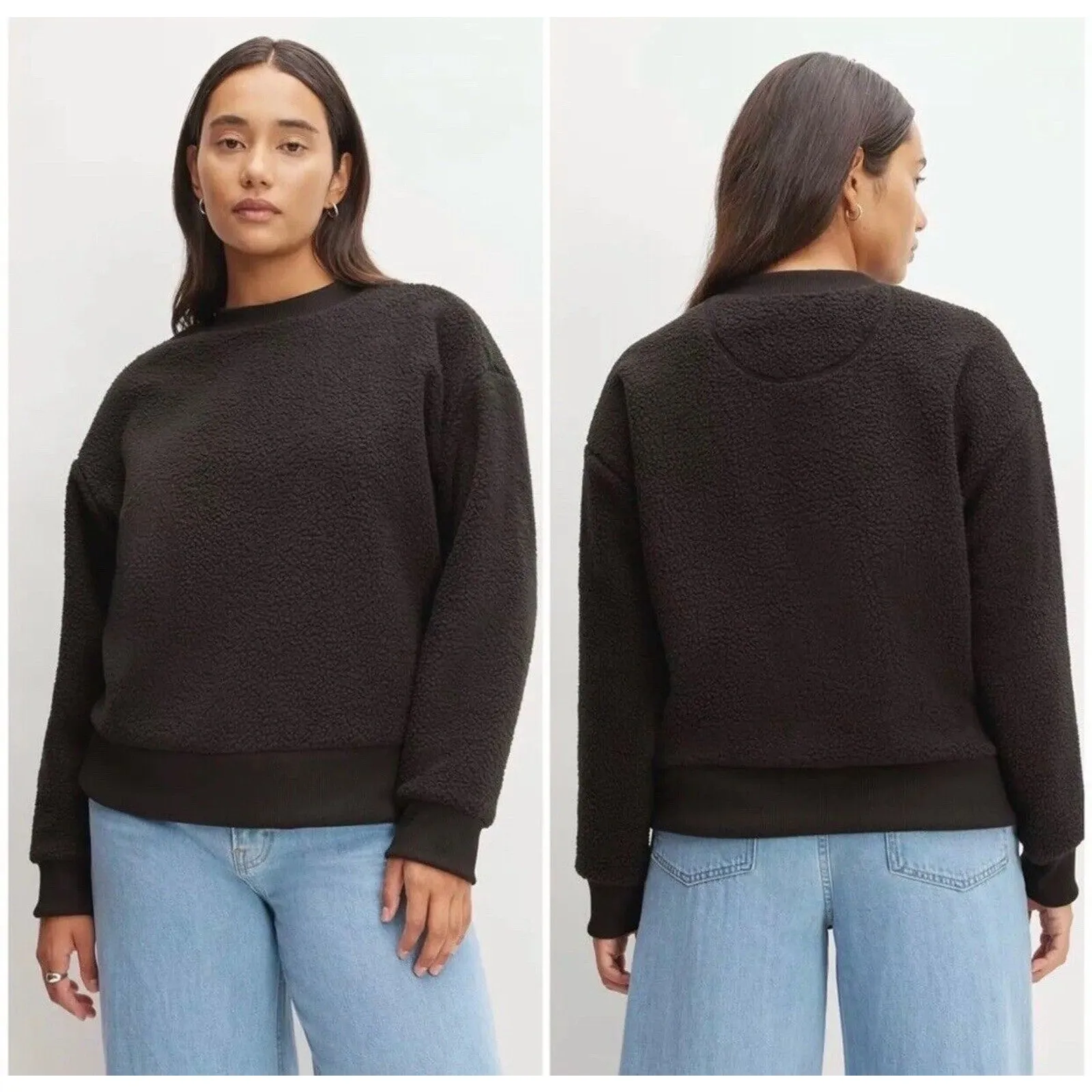 Everlane The ReNew‎ Fleece Oversized Crewneck Oversized Teddy Sweatshirt Size XS - Image 2