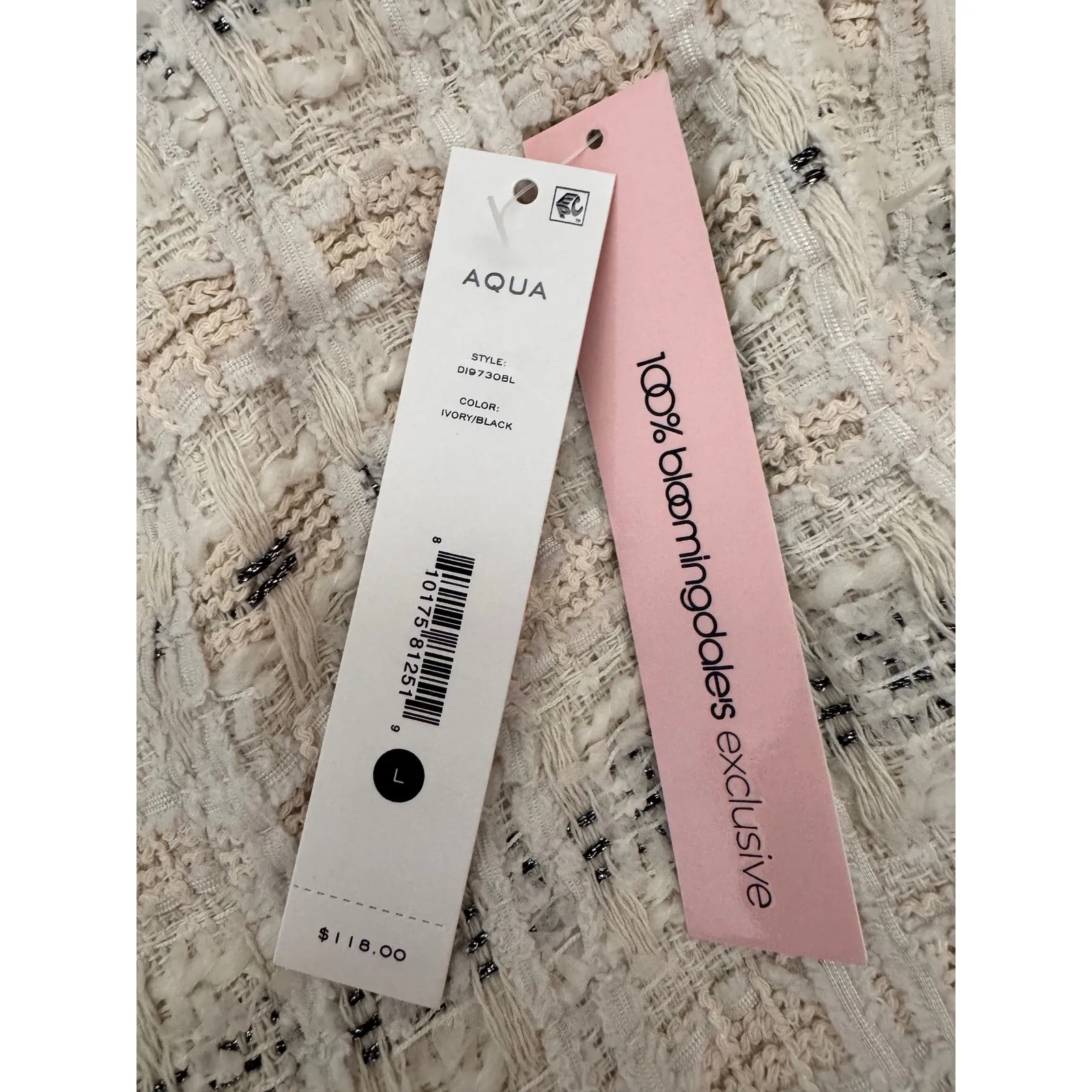 AQUA Halter Mini Dress Tweed Button Front Sleeveless Party Dress Size L‎ - Image 7