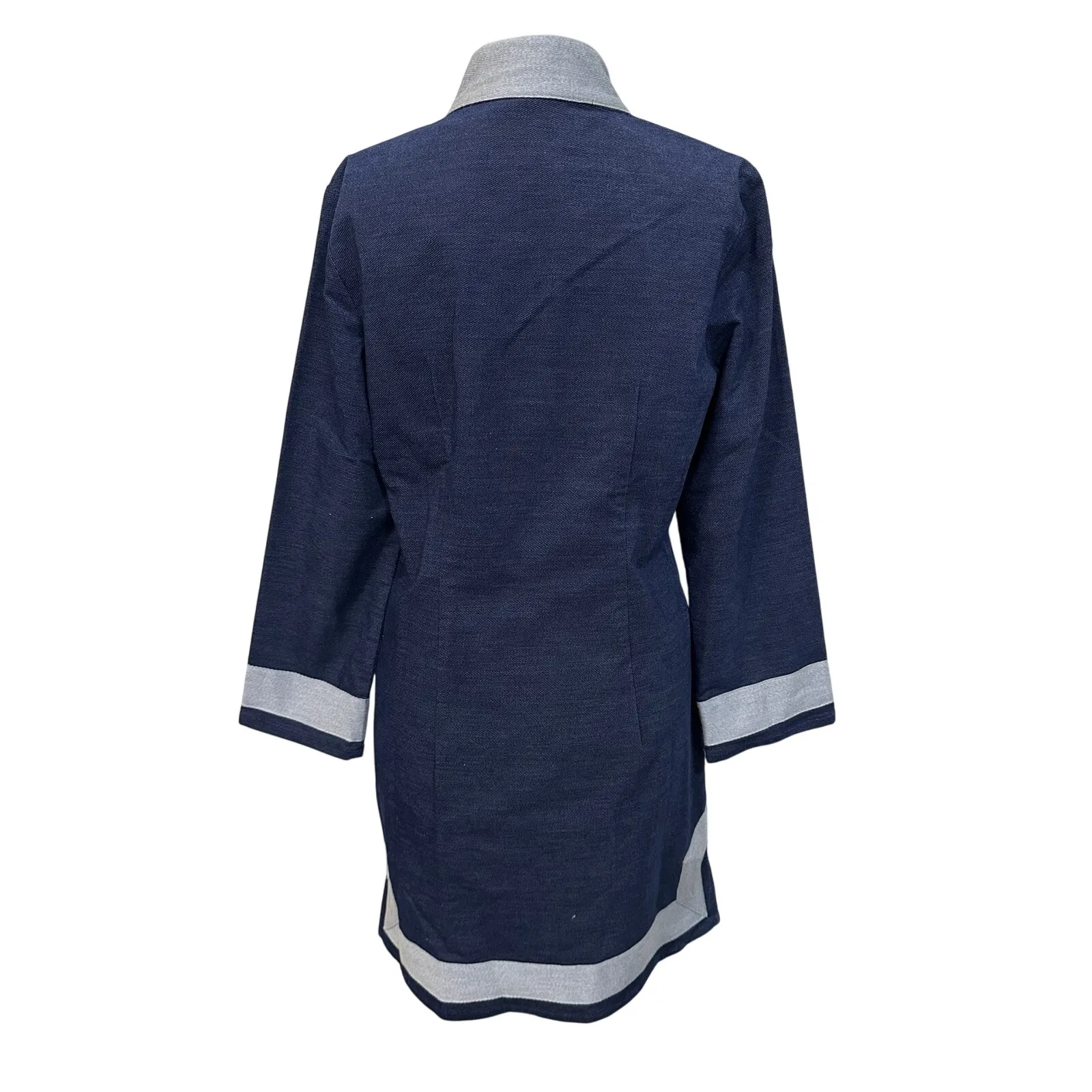 Sail to Sable Mini Dress Long Sleeve Navy Cotton Blend Tunic Dress size Small - Image 6