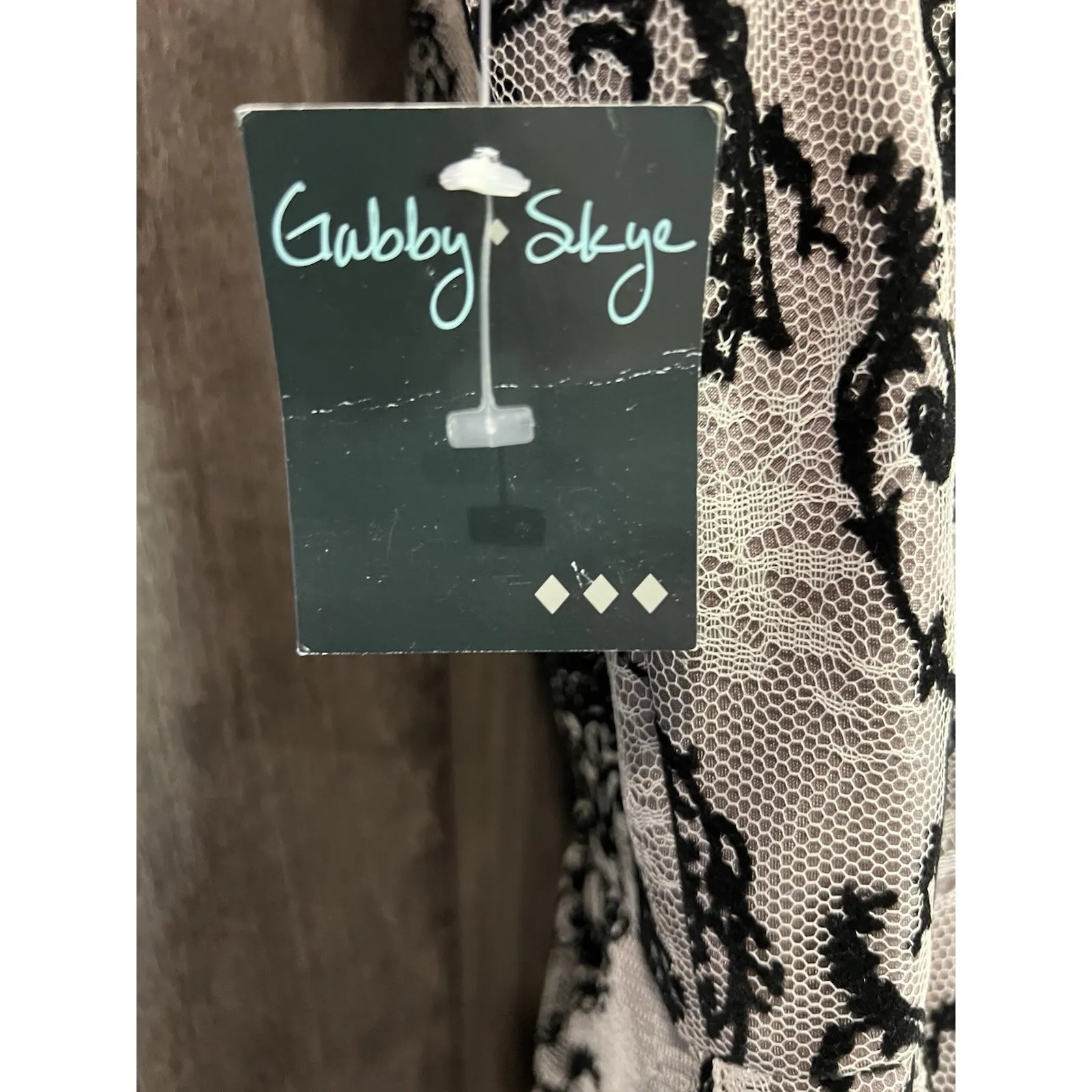 Gabby‎ Skye Women's Ivory Black Floral Dress Size  Wedding Party Formal NWT $116 - Image 6