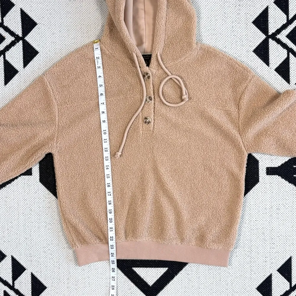 Current Air x Anthropologie Callan Sherpa Teddy  Hoodie in Camel - Image 5