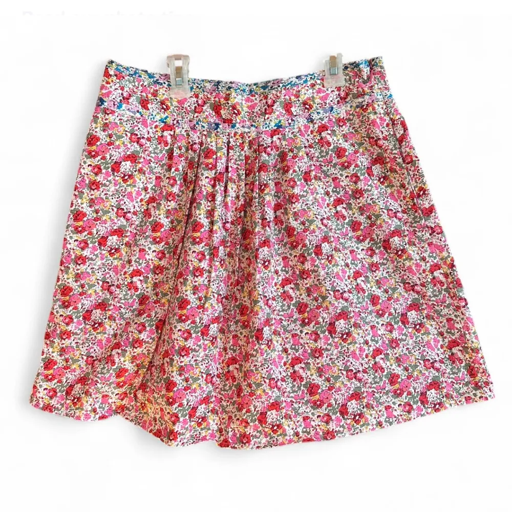 Emmelee for Francesa's Collection Pink Floral Short Skirt‎ Sz Large 100% Cotton - Image 4