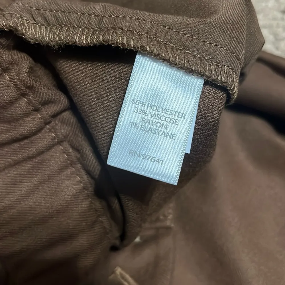 J.Jill Pleated‎ Wide-Leg Brushed Twill Trouser Pants Chestnut Brown 20 - Image 10