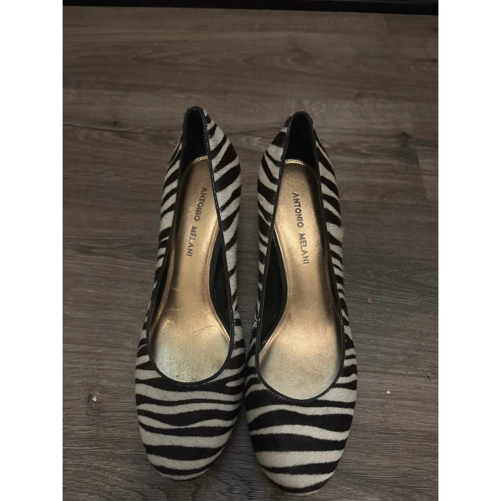 Antonio‎ Melani Zebra Print Pony Hair Pointed Toe Stiletto Heels Size 9M - Image 8