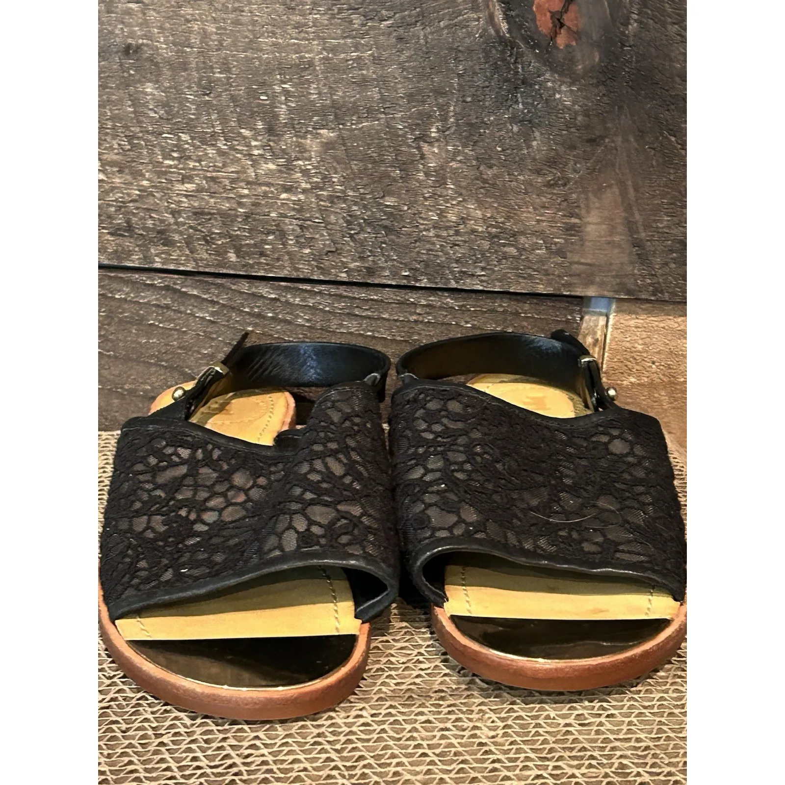 French Connection Women's Hadidjabin Black Lace Peep Sling Back‎ Sandal 6 - Image 4