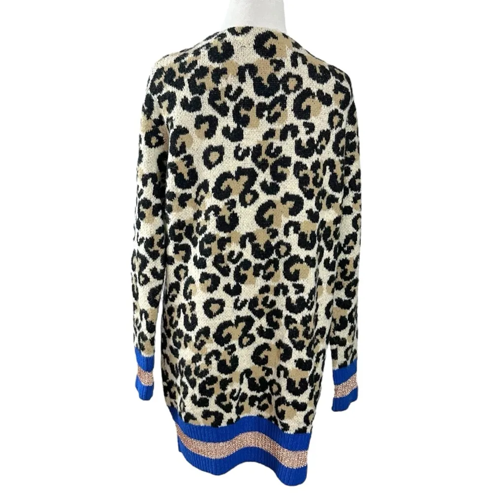 Revolve Central Park West Oversized Leopard Nio Chunky Knit Cardigan XS Striped - Image 5