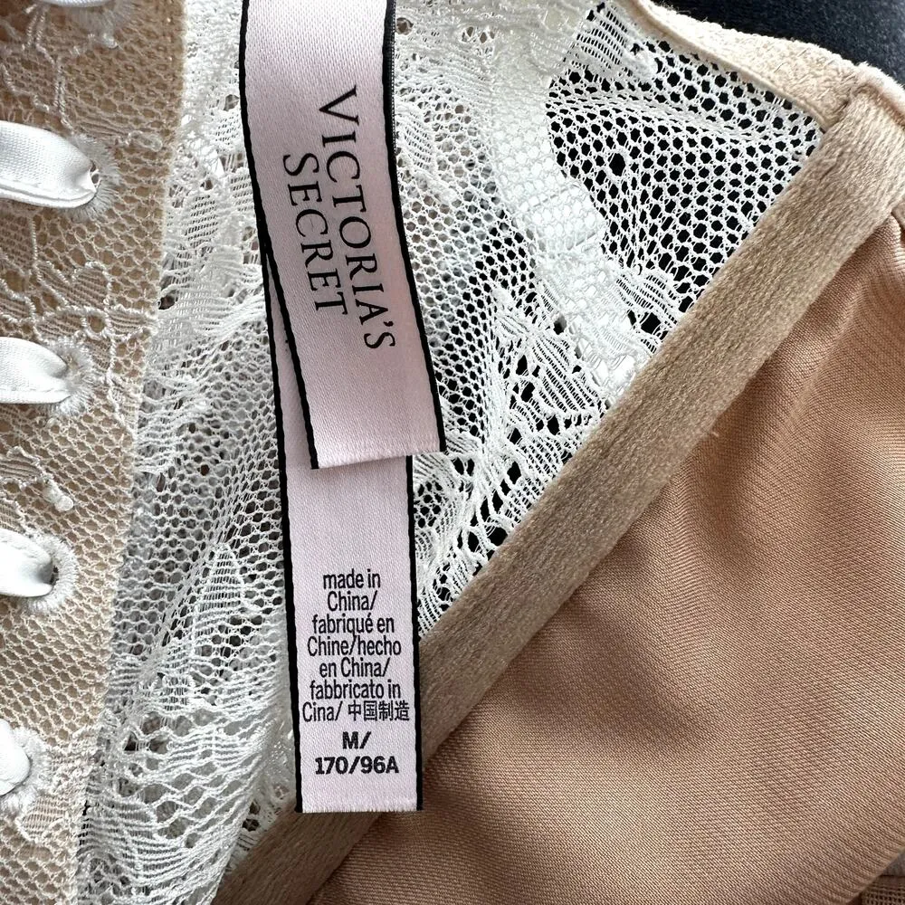 Victoria's Secret Wicked Balconette Lace Slip Dress Mini Boned Underwire White M - Image 4