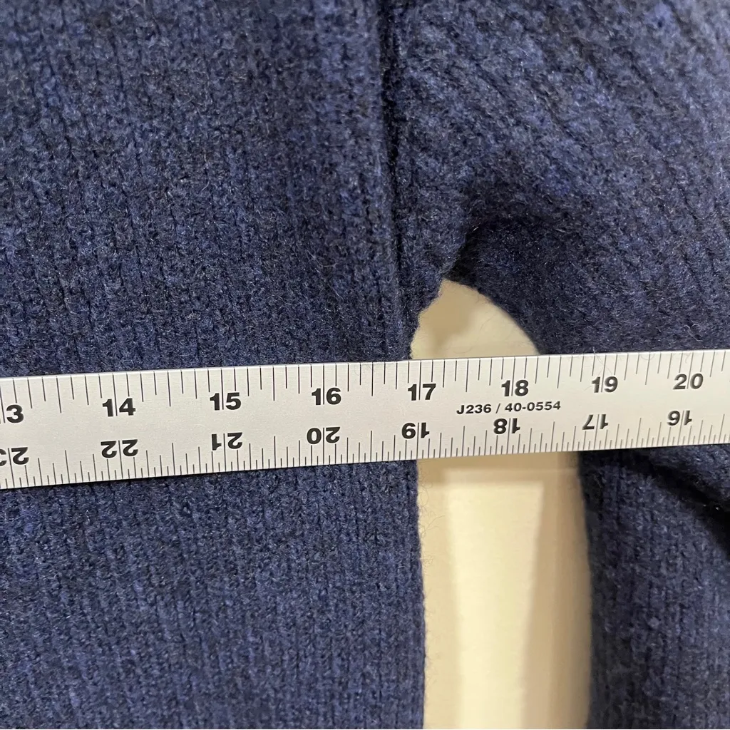 NWT Anthropologie navy long-sleeved, ribbed knit maxi long cardigan M/L wool - Image 5