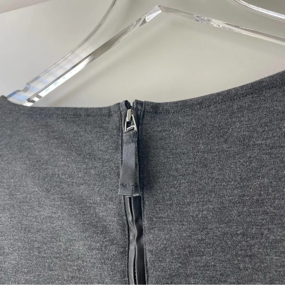 Gap Grey Dress 3/4 Sleeve Above the Knee Faux Leather Accent NWT Small - Image 69