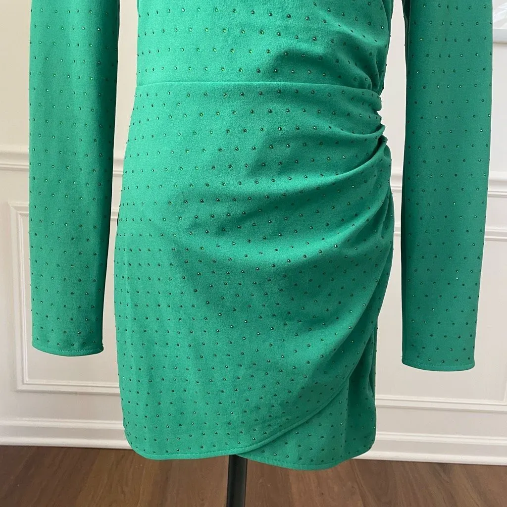 NBD Simone High Neck Cut Out Dress Green M - Image 5
