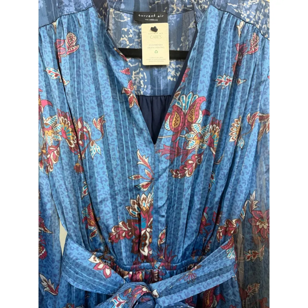 Current Air Betsy Floral Midi Dress Blue Size S - Image 6