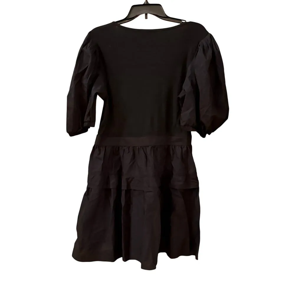 Ulla Johnson Tilda Black Mini Dress - XL - Puff Sleeve - Image 8