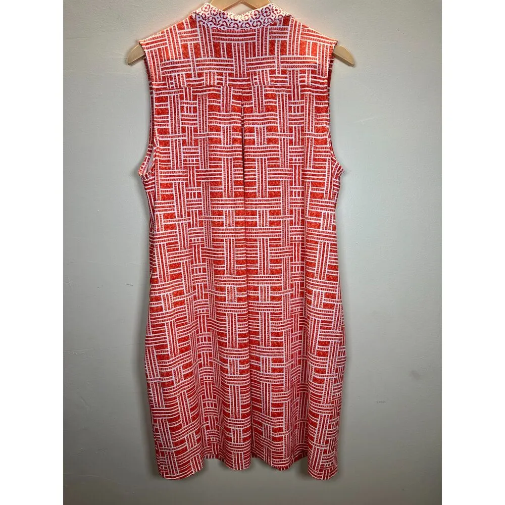 J. McLaughlin  Women’s Joanna Size XL Red Sleeveless Shirt Dress EUC - Image 3