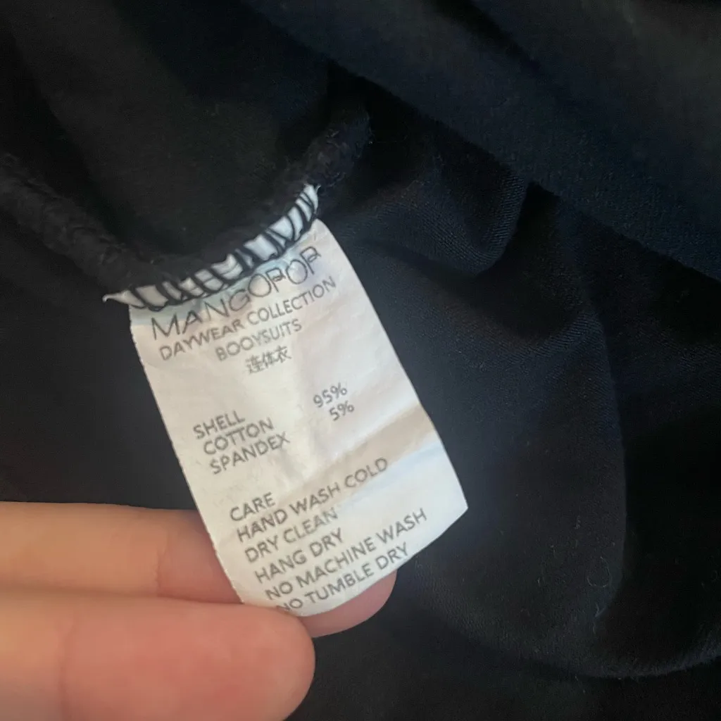 MangoPop Black Ruched Wrap Bodysuit size Small - Image 5