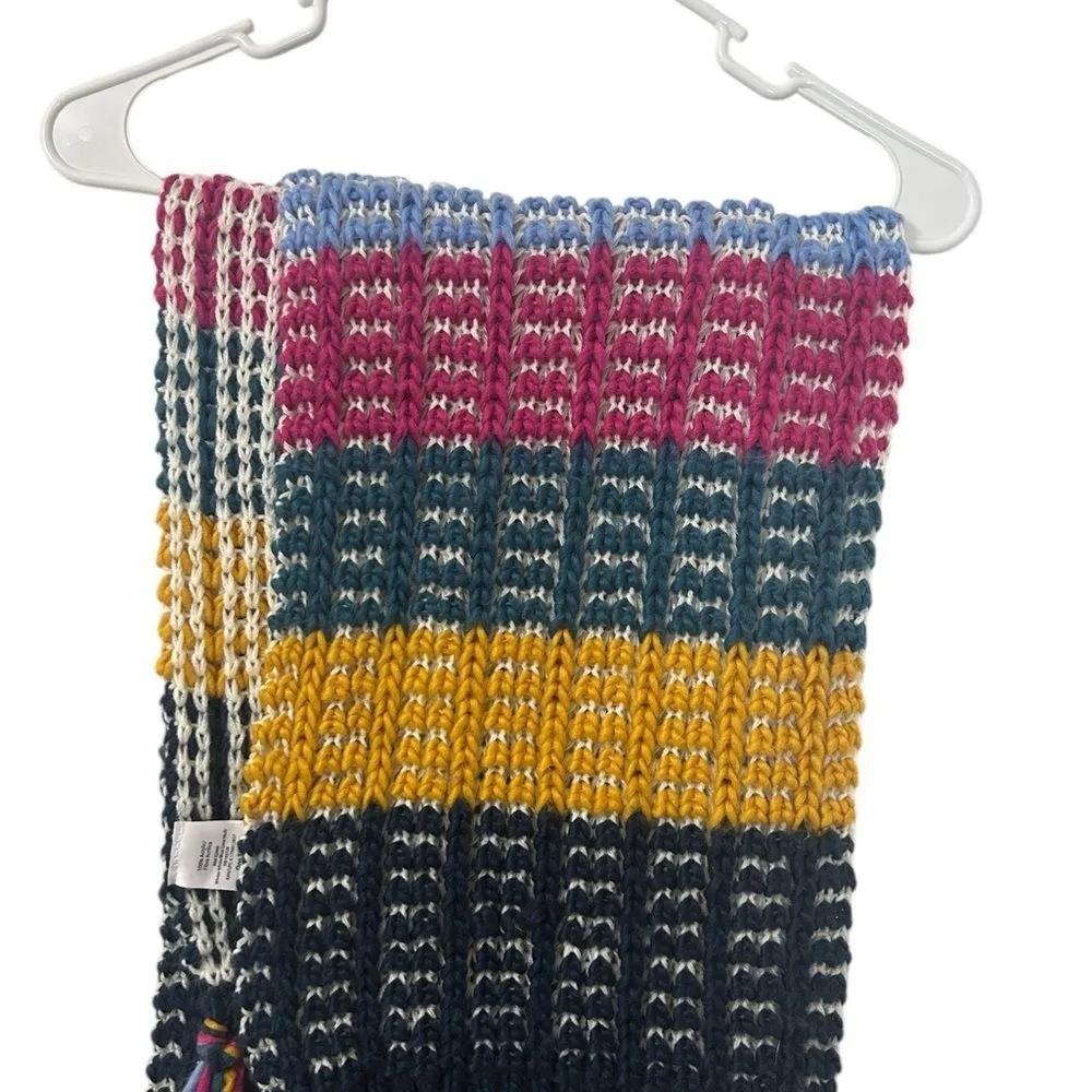 Multi color Knit Scarf(EUC) Blue - Image 4