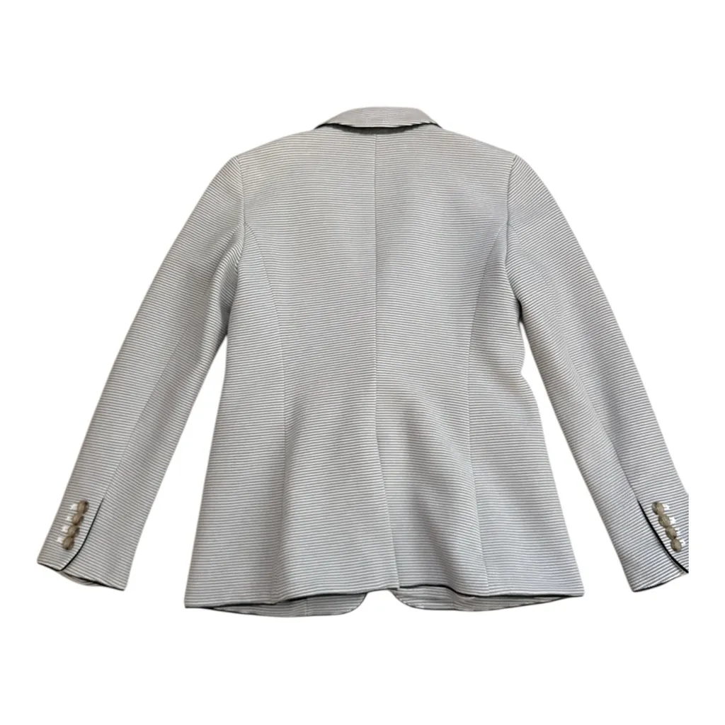 Ann Taylor Hutton Textured Stripe Blazer Jacket | Grey Stripe | 4 - Image 3