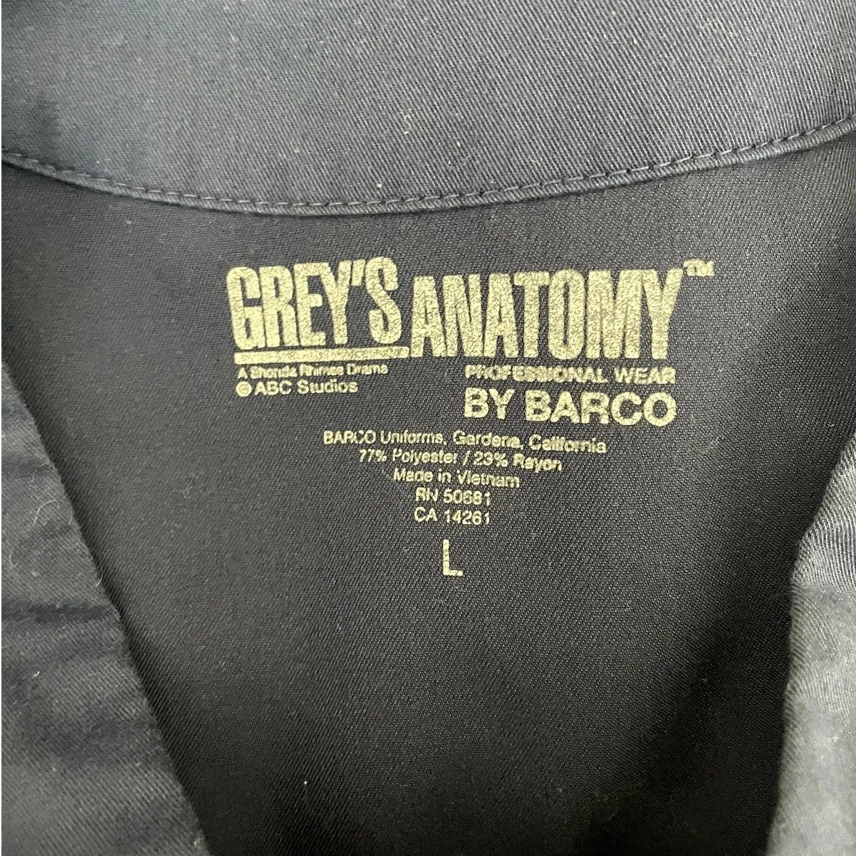 Greys Anatomy by‎ Barco Women Scrub Top L Medical Uniform Nurse Workwear Dental Blue Size L - Image 2