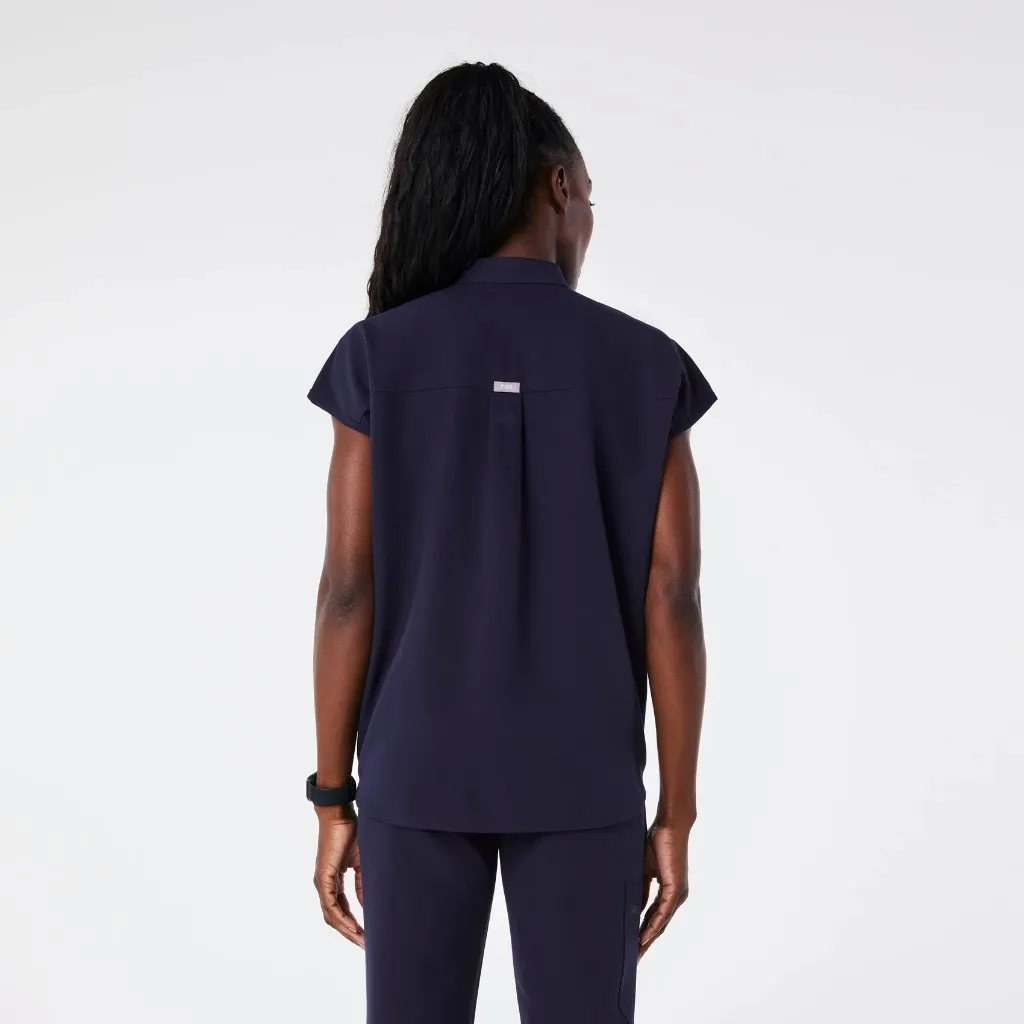 FIGS  Rafaela Oversized Scrub Top in Navy, Size Large - Image 6
