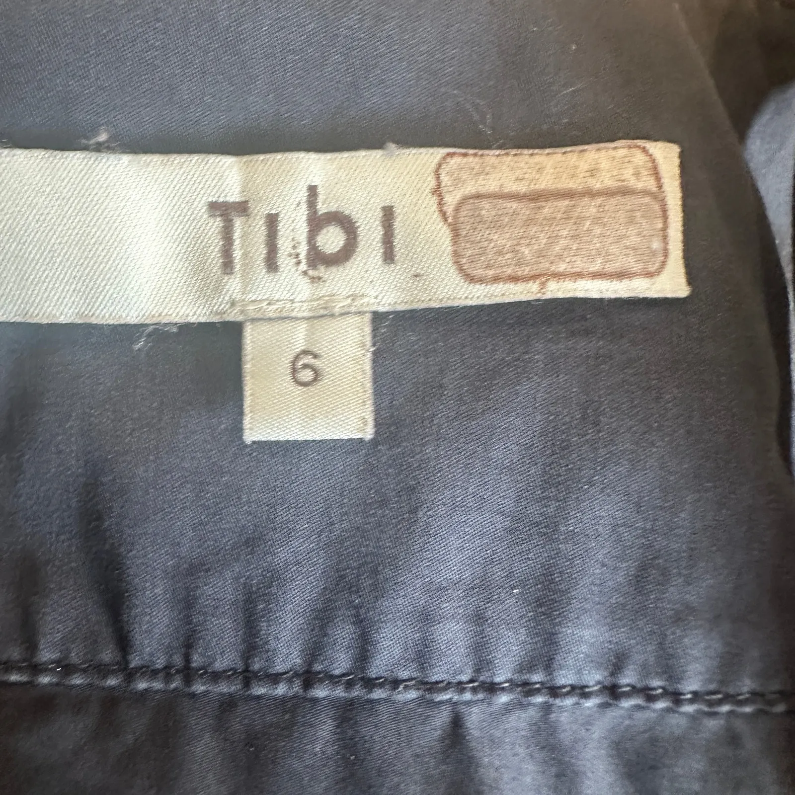 TIBI Navy Blue Cami Top Black SIZE 6 Boxy Cropped Cotton Designer Basic $325 - Image 9