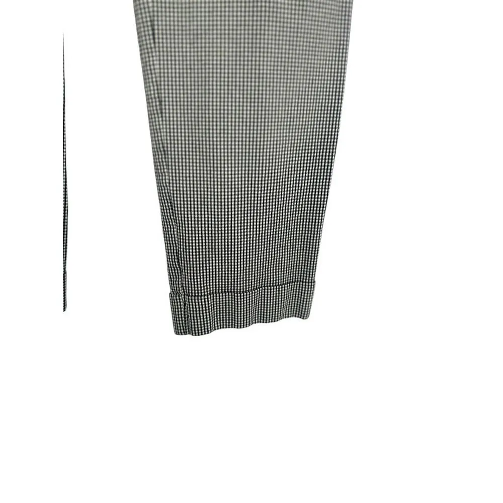 J Jill Premium Bistretch Capri Pants Size 10 Black White Gingham Check Pull On - Image 3