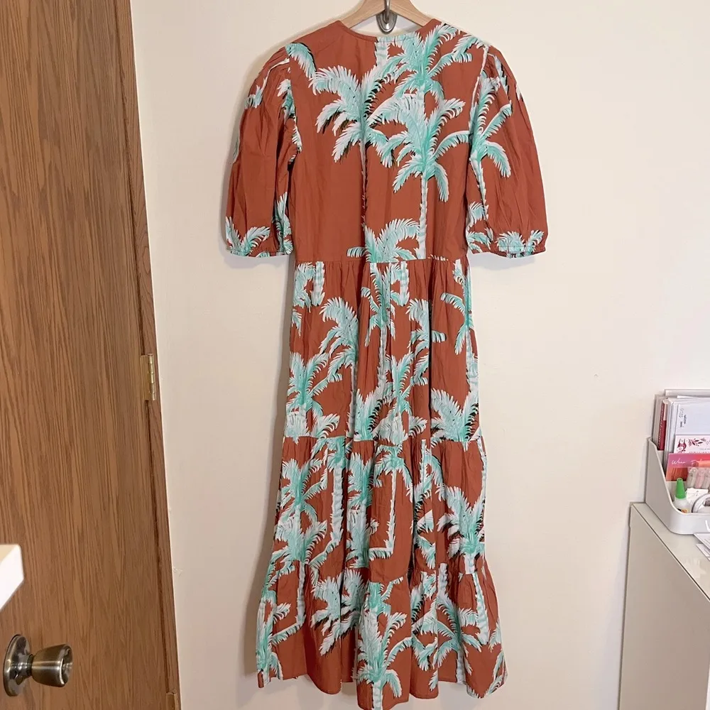 Oliphant Cartagena Puff Sleeve Maxi Green Size M - Image 5