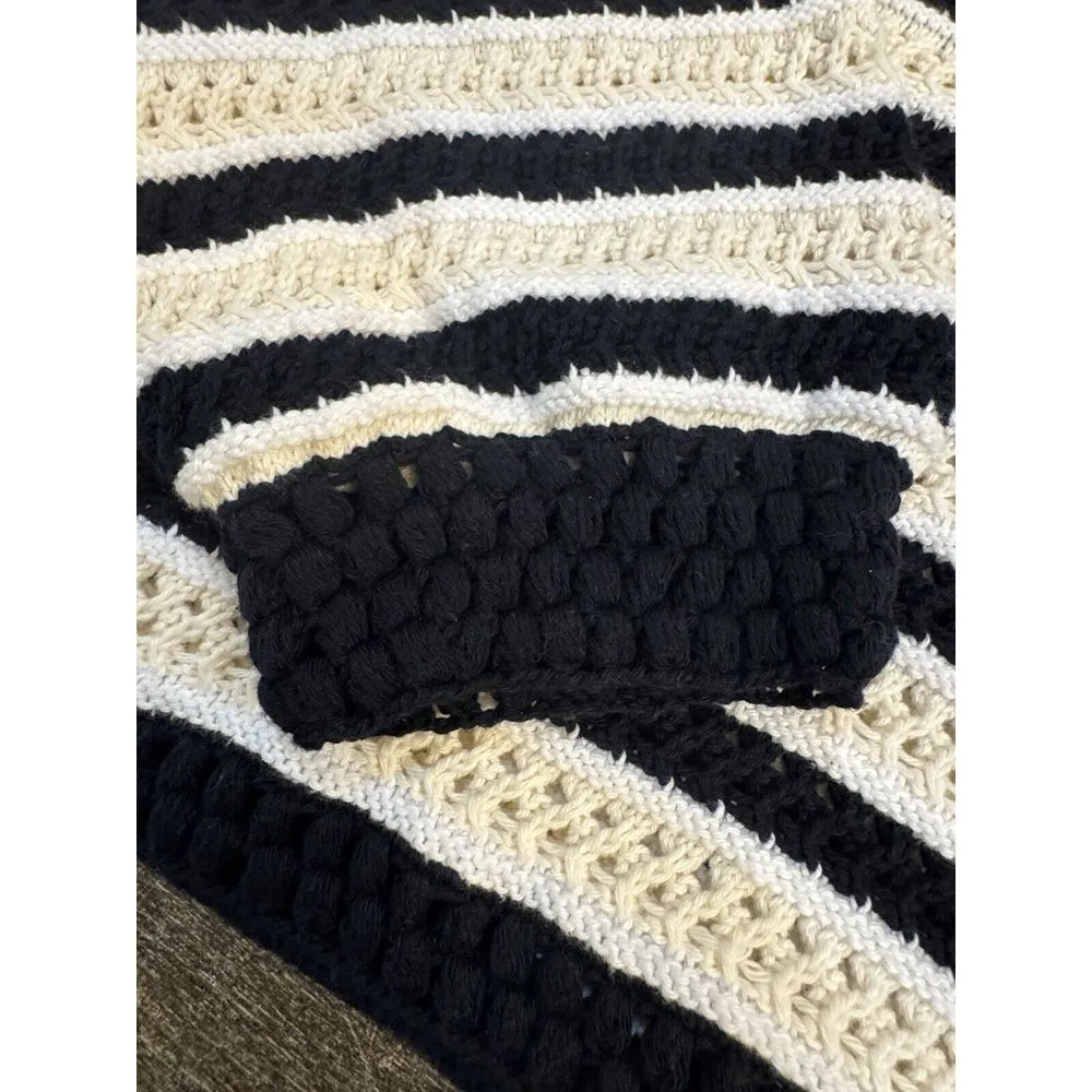 Apiece Apart SARI CROCHET Cropped Sweater Size 2X XXL Nautical‎ - Image 9