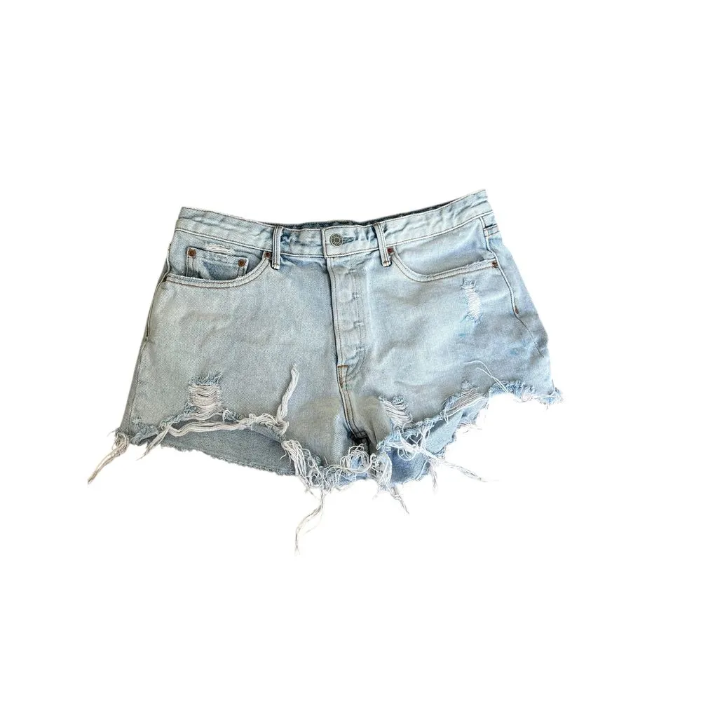 GRLFRND Helena Short in Womens Size 30 Light-wash Distressed Jean Shorts - Image 2