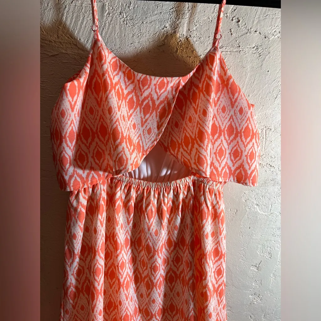 Takara Vibrant Orange Geometric Maxi Dress - Image 11