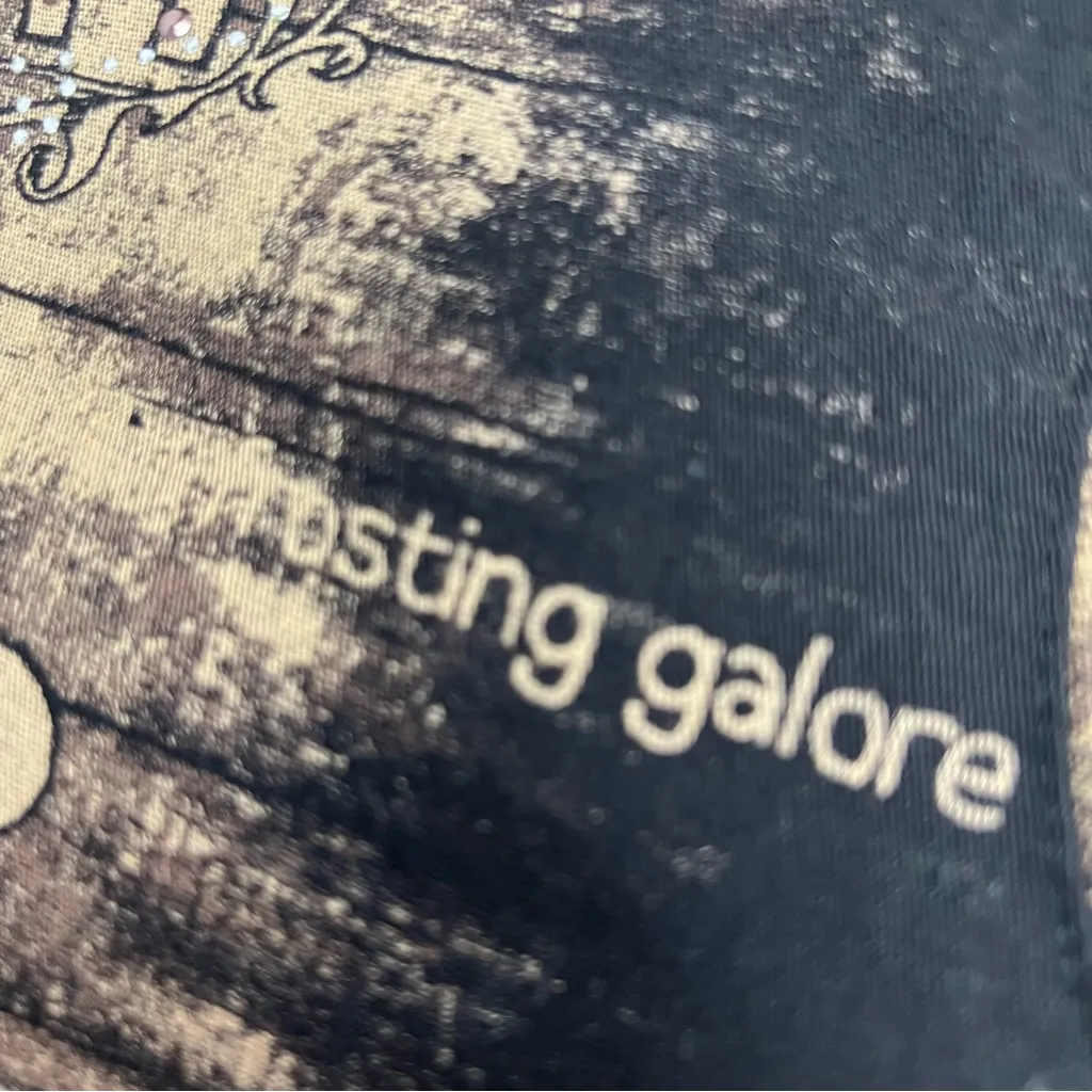 Vintage Cactus M Black Brown Chocolat theme rhinestone button down Jean Jacket Size M - Image 14