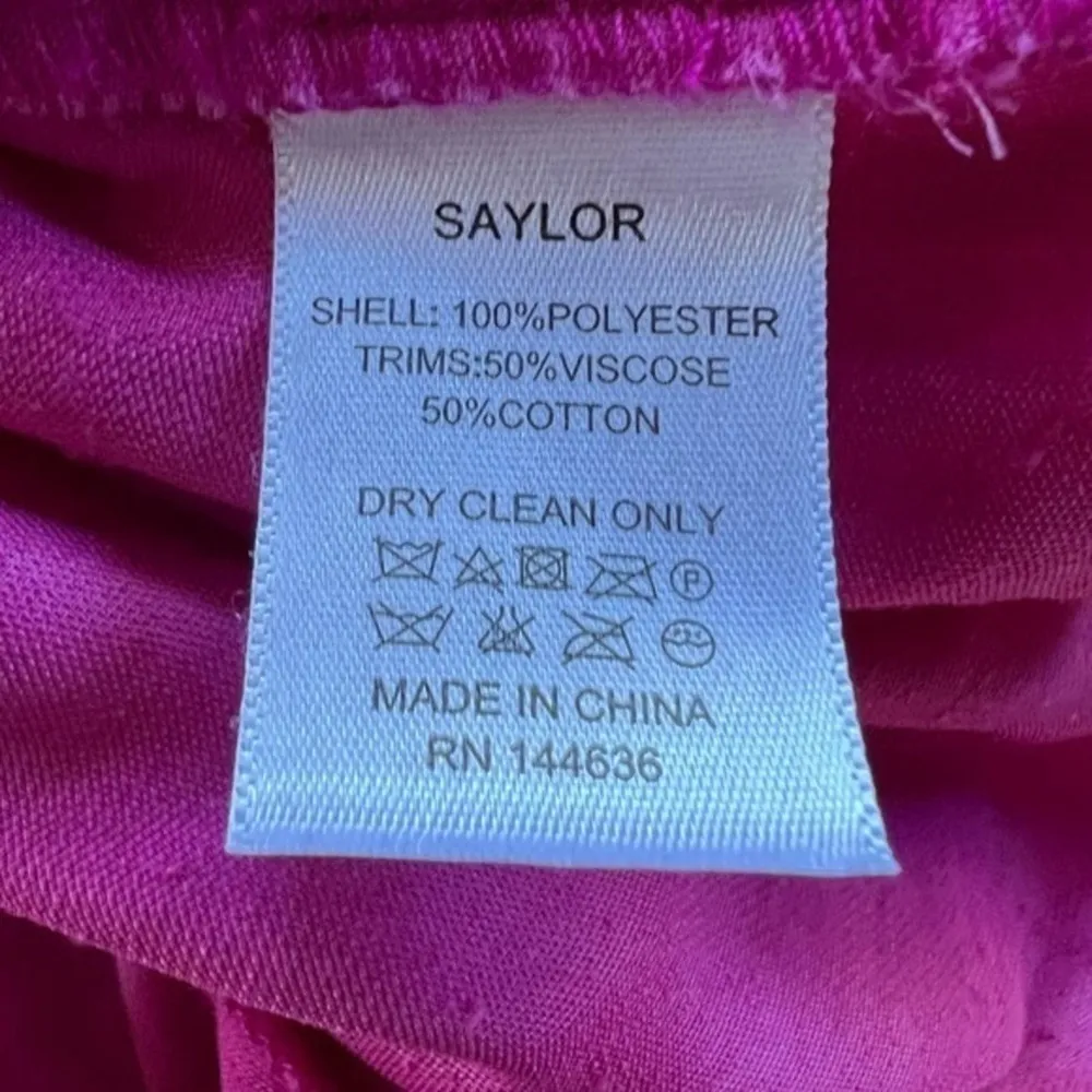 Saylor Tenley Hot Pink Long Sleeve Velvet Mini Dress Size M NWT - Image 8