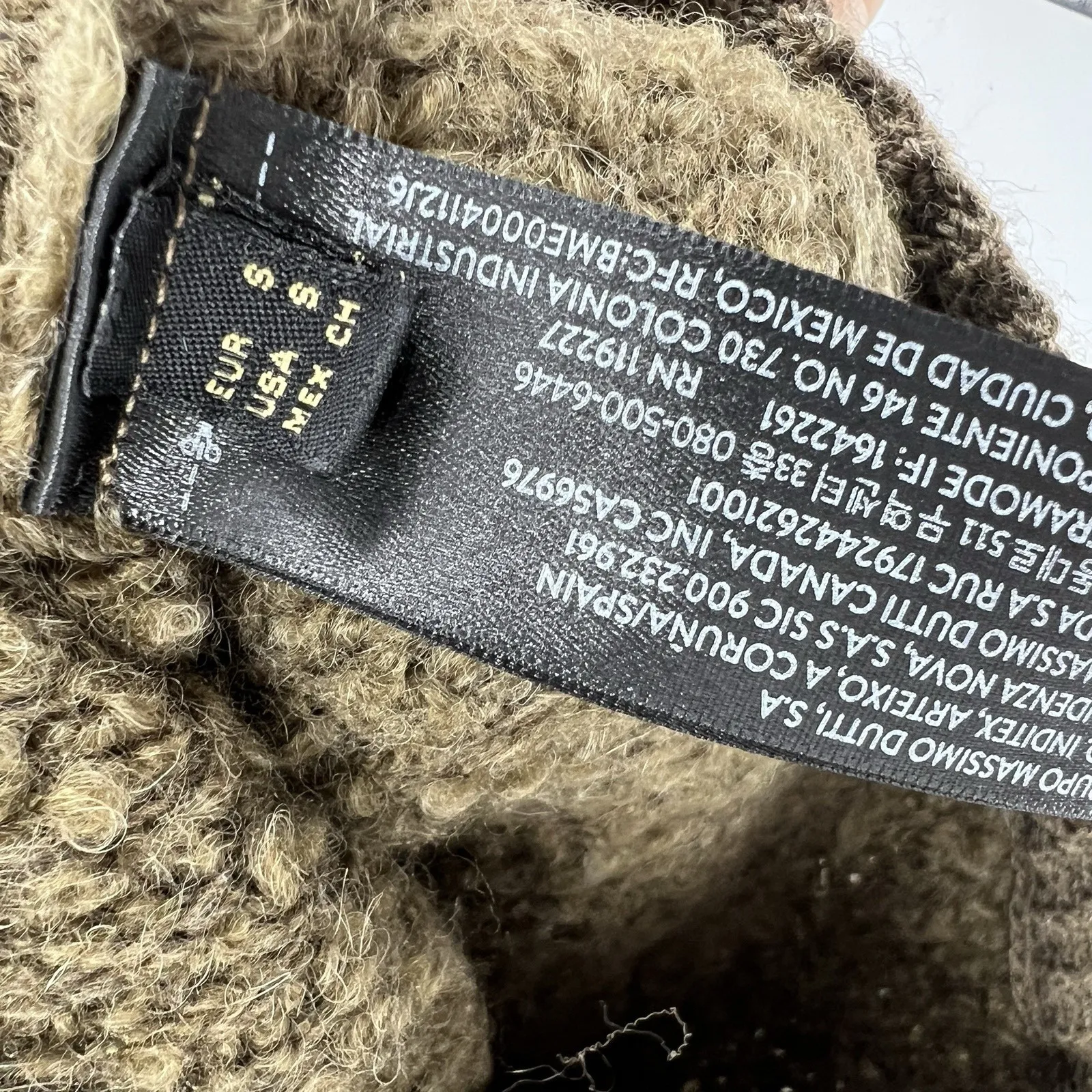 Massimo Dutti Wool Alpaca Boucle Cardigan Women's Small Olive Green Chunky Cozy - Image 10