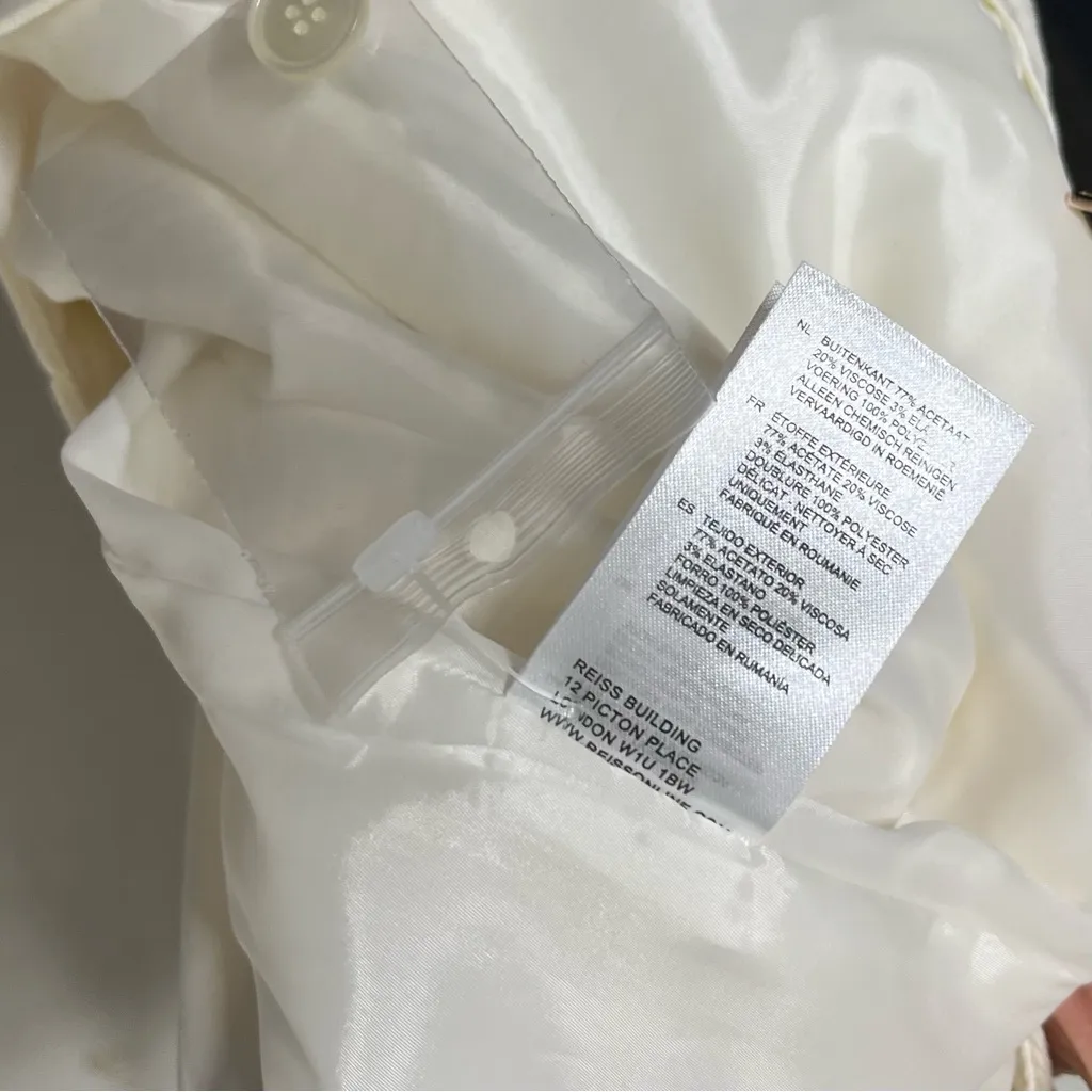 Reiss Lyonaise Eve White Trousers Women’s Size 6 Slim Fit Workwear Minimalist - Image 10