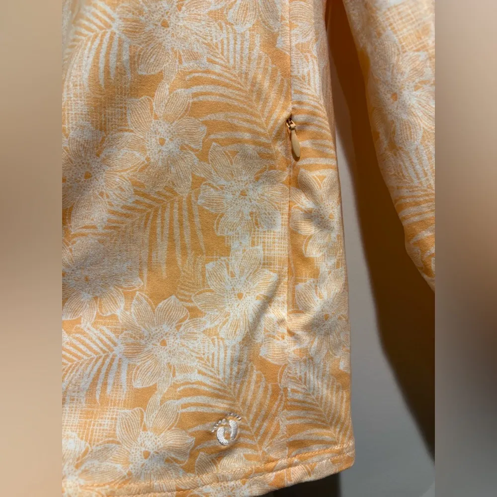 Hang Ten Sun tee tshirt long sleeves zipped pocket S SPF50 light peach NWOT - Image 3