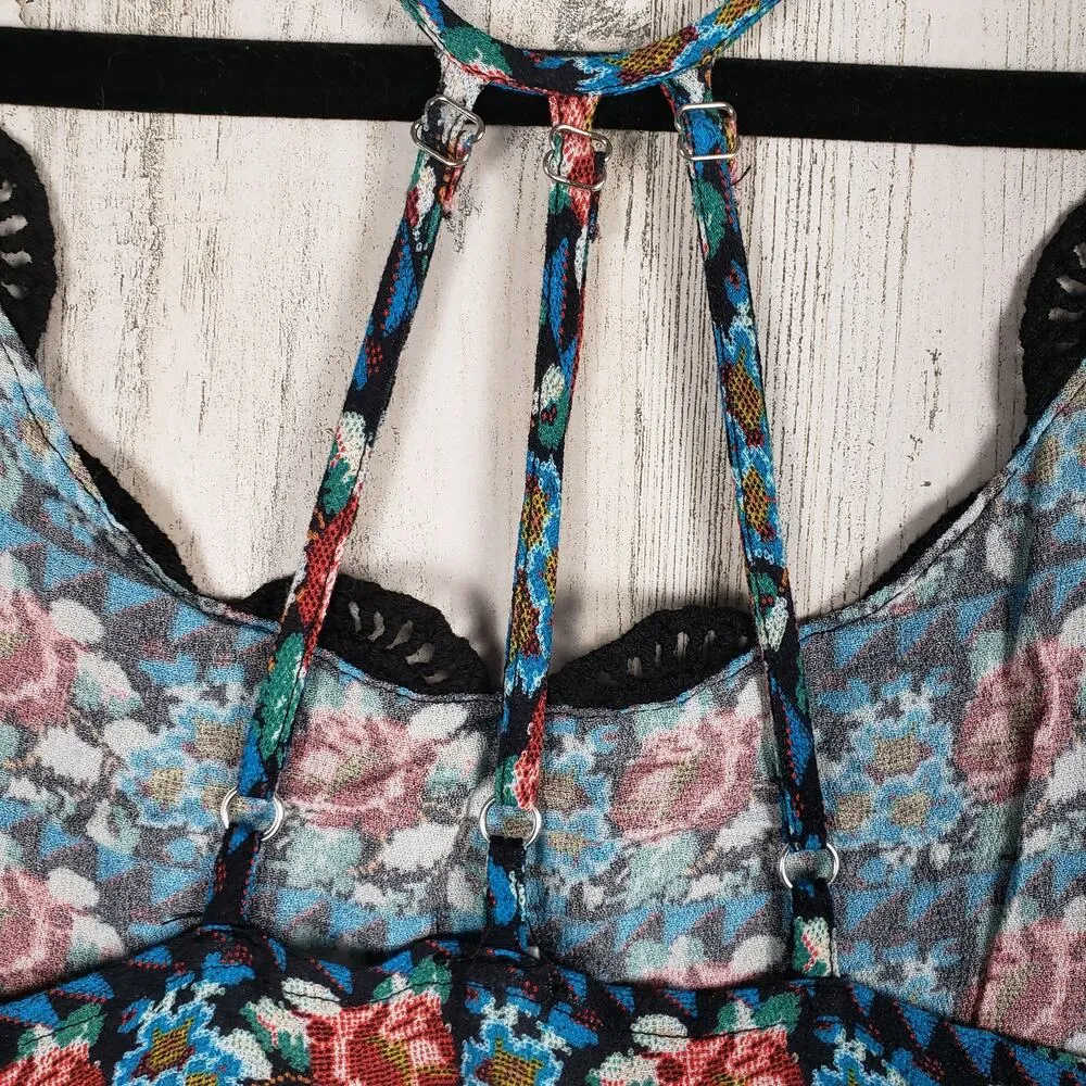 Sea Gypsies Lined Lace Mandalin Strappy Sleeveless Mini Dress Women's Size Small - Image 13