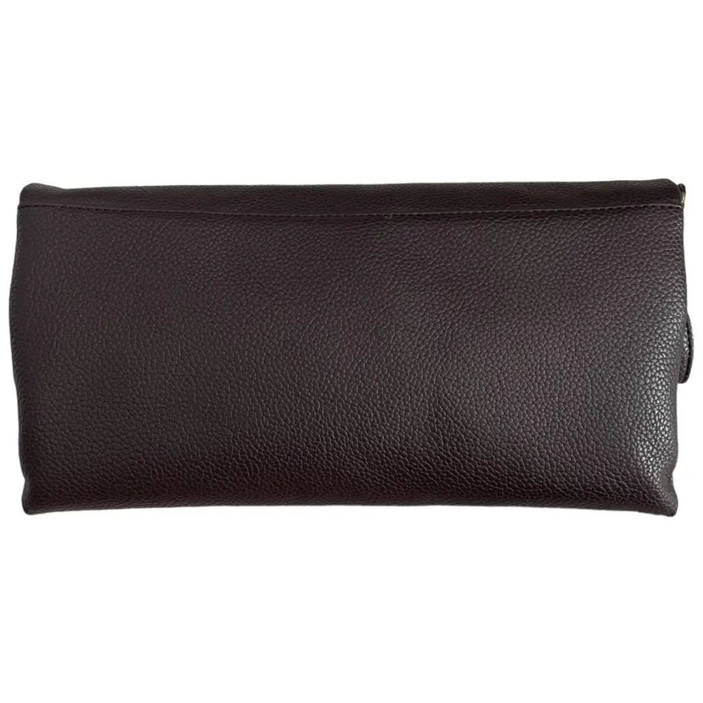 Nano Base 2 Way Foldover Clutch Crossbody Purse Japan Brown No Strap - Image 2