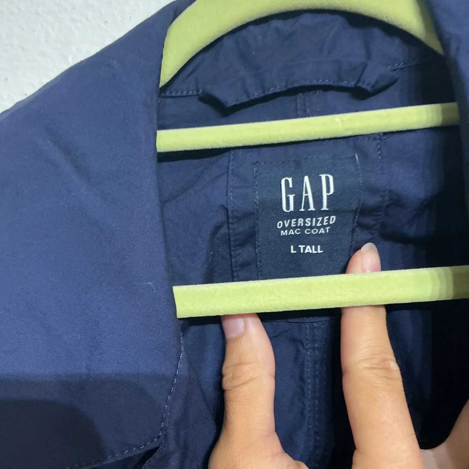 Gap Navy Blue Trench Coat Sz L - Image 4