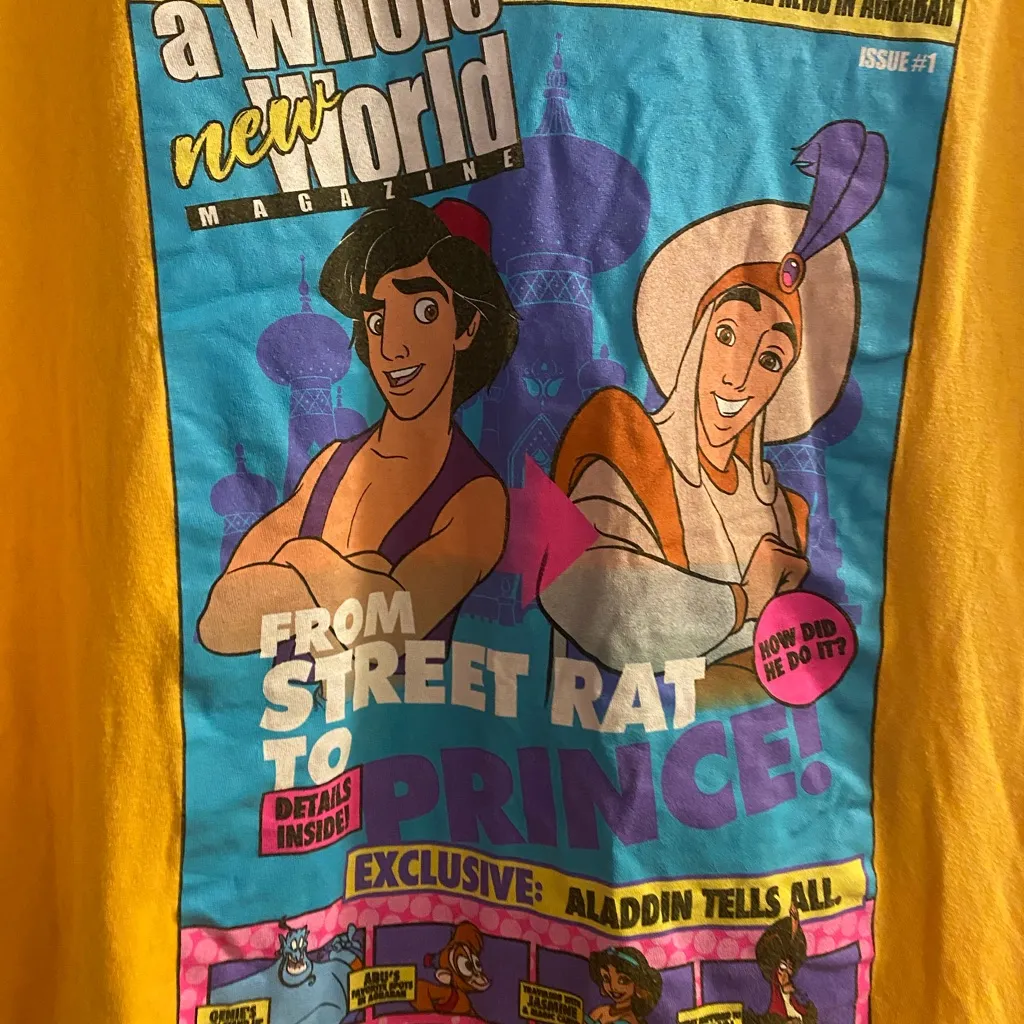Disney Aladdin A Whole New World Mens Womens Tee T Shirt L Large chest 44” - Image 2