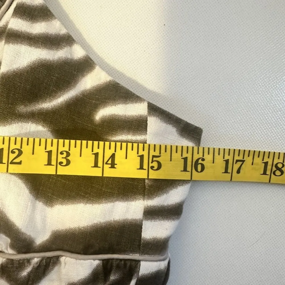 Banana Republic Dress Womens 4 Green Gray Organic Linen Pencil Party Sun… - Image 9