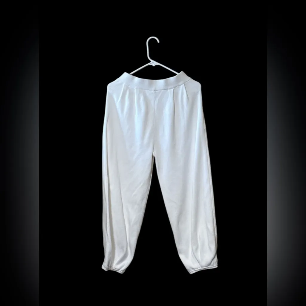 Free People Beach freya knit White Relaxed Joggers,Size M,no tag - Image 5