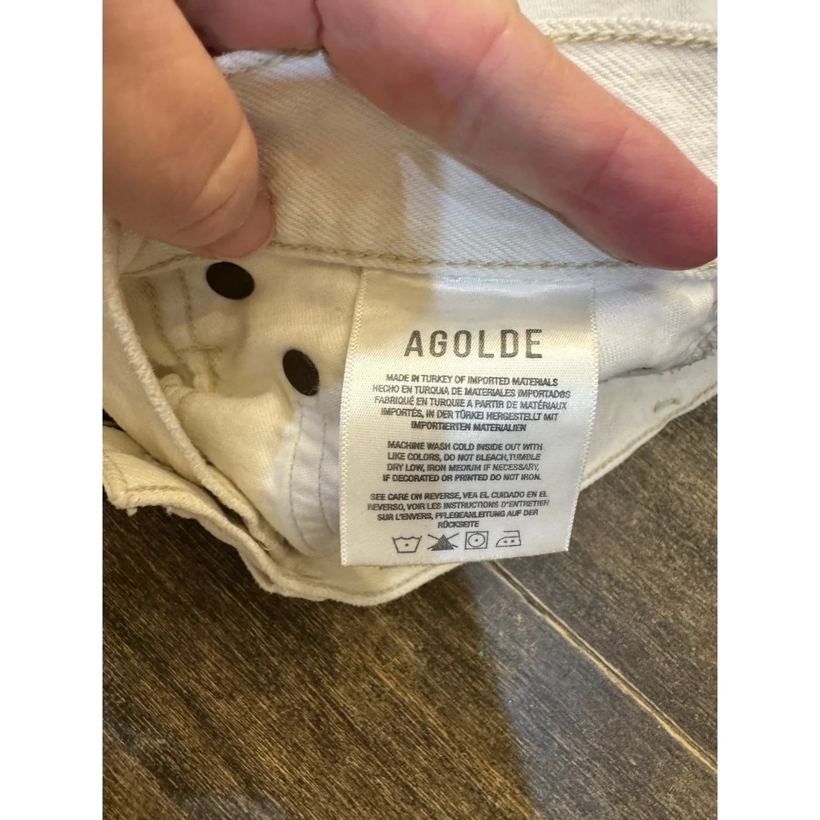 Agolde Parker Long Shorts Loose Fit Panna Organic Cotton Womens‎ Size 24 - Image 9