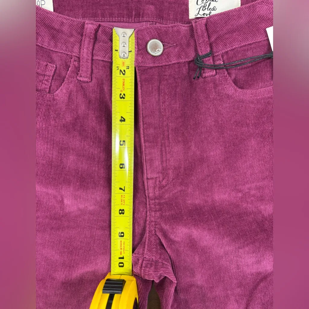 NWT Cosmic Blue Love Stitch Fix Women's Skinny Corduroy Pants Burgundy Plum 28P Purple Size undefined - Image 7