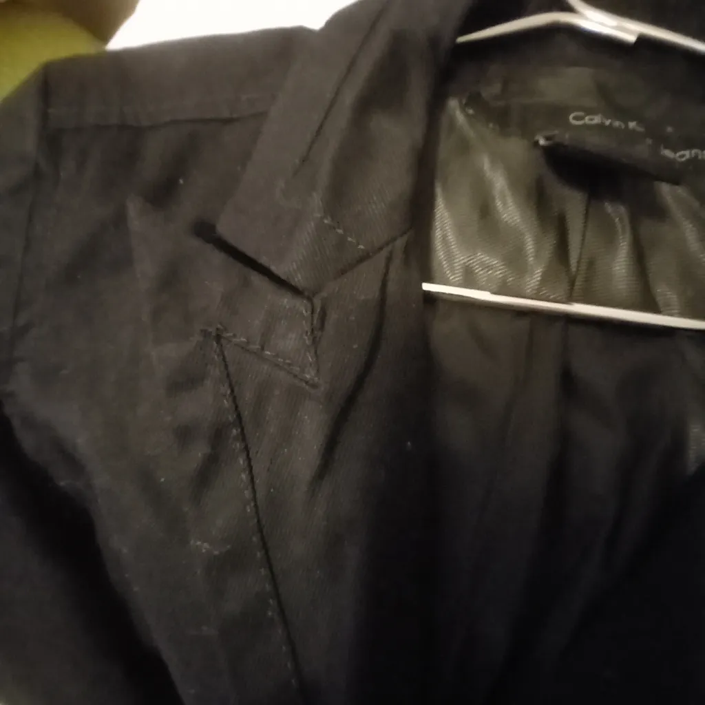 Calvin Klein Jeans Logo S Cotton Pressed Academia Waist Denim Blazer in Black - Image 4