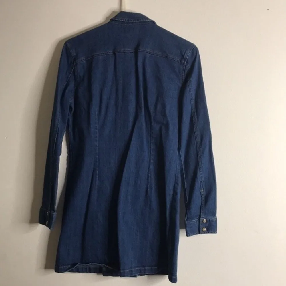 Kendall Kylie Denim Western Mini Dress Pearl Snap size medium - Image 9