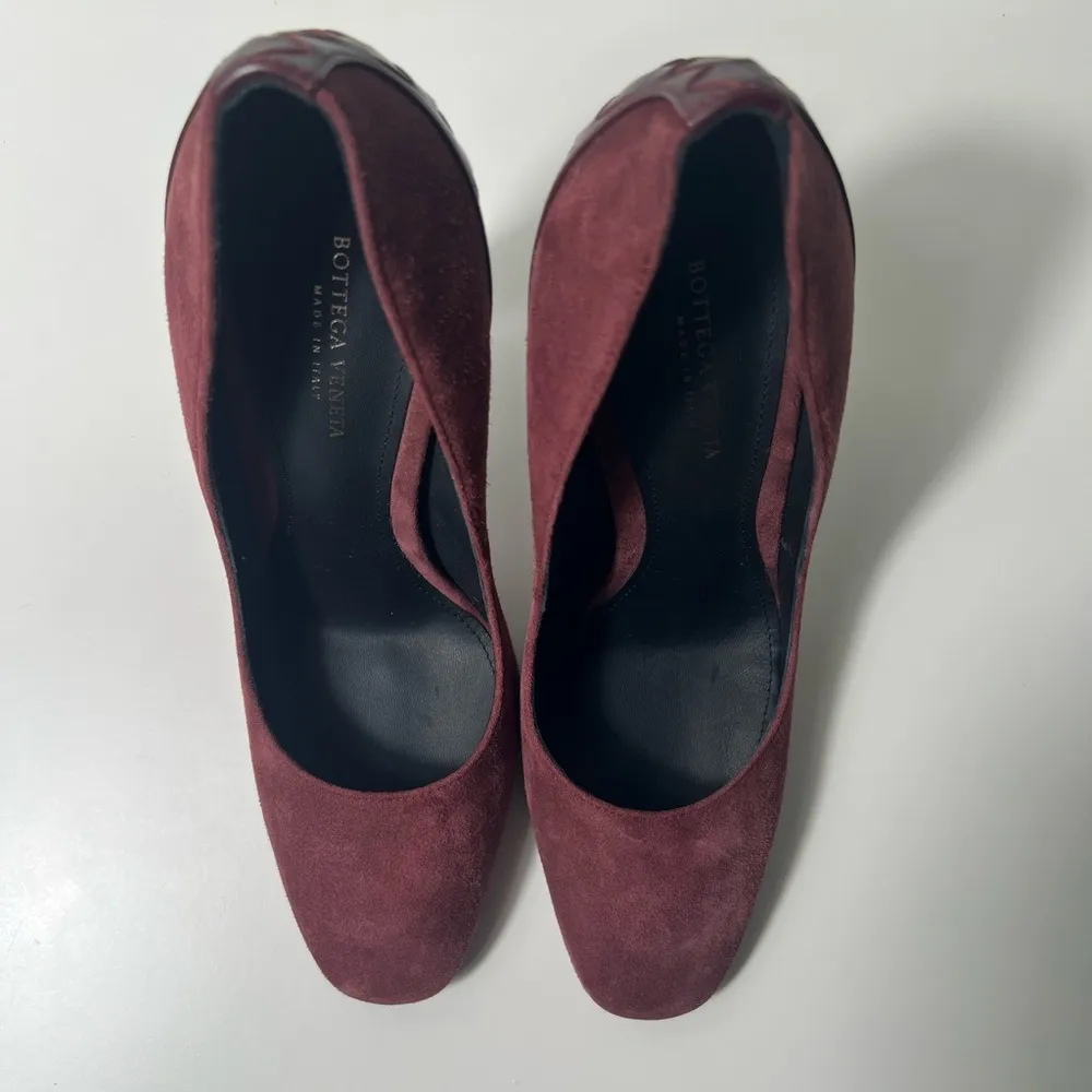 Bottega Veneta Barolo Dark Rose Luxe Kid Leather & Suede Heels Pumps Sandals - Image 12