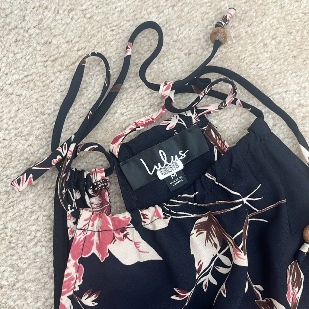 Lulu’s Feel the Music Midnight Blue Floral Maxi Dress in Women’s Size Medium - Image 5