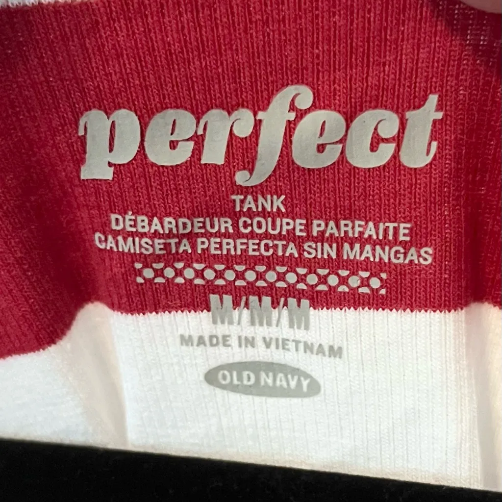 OLD NAVY Red White Striped Tank Top Medium NWT - Image 6