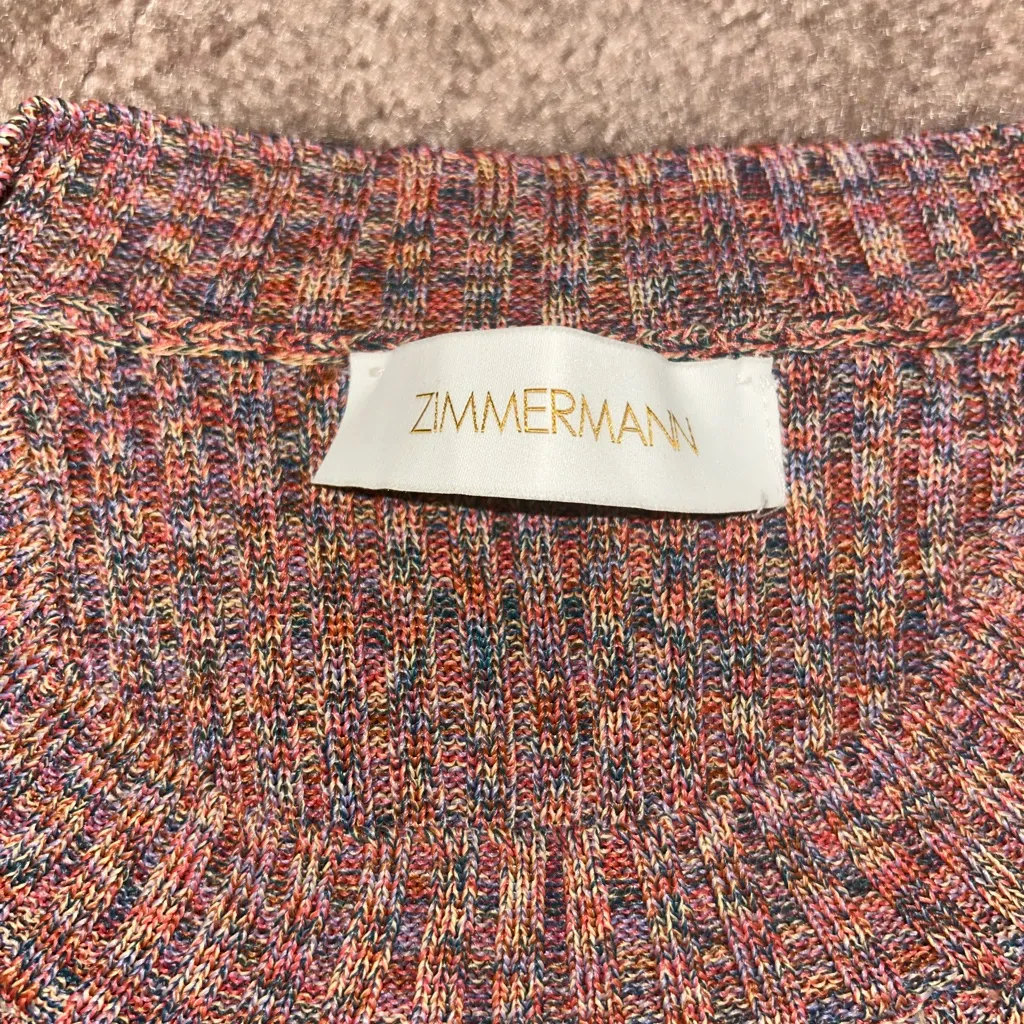 Zimmermann Rainbow Knit Ribbed Moulins Sweater - Image 3